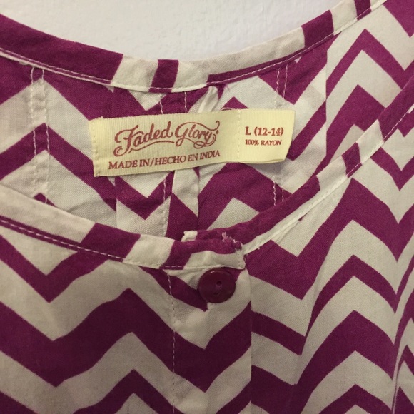 Purple and White Chevron Tank Top Large - Picture 4 of 8